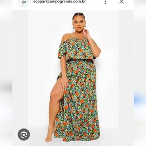 NWT BOOHOO 18 TROPICAL SKIRT SET